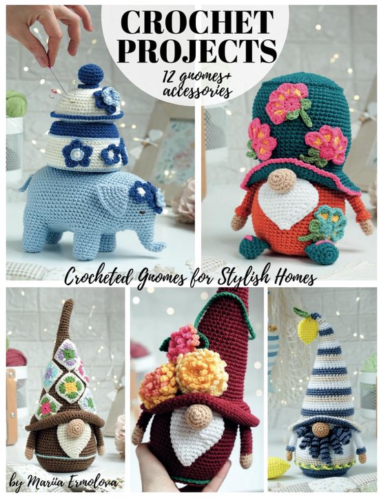 Gnomes haken voor in huis: 12 patronen voor schattige gnomes en leuke accessoires van Merkloos