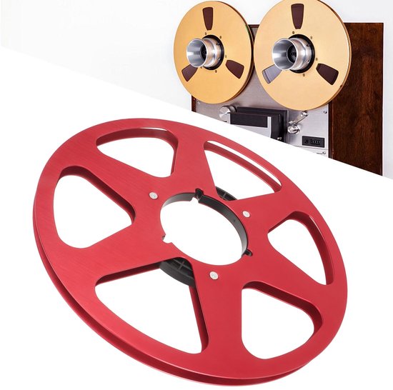 Golden crown - 1/4 10,5 Inch Nab Take Up Reel - Lege Aluminium Opnameband Reel - Rood - Open Reel Audio Takeup Reel - Geschikt voor Studer - Accessoir van Merkloos