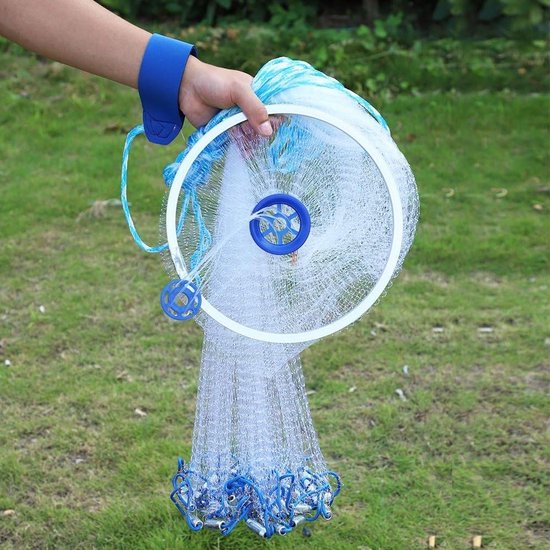 Gooi net monofilament - draagbaar visnet - 2.4m - nylon