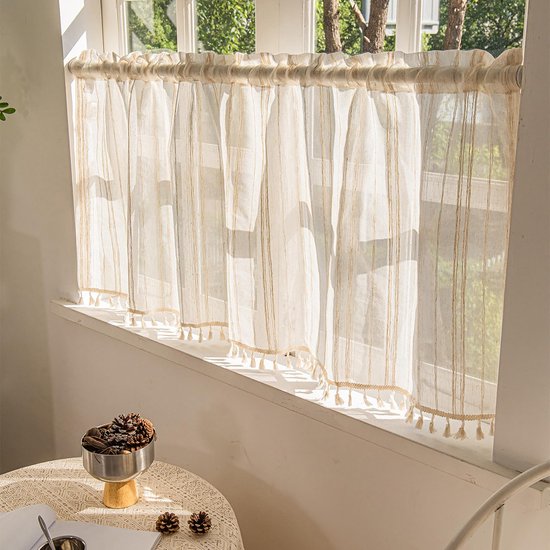 gordijnen voor keuken gordijnen keuken deur gordijnen kort landhuisstijl raamdecoratie H 77 x B 130 cm