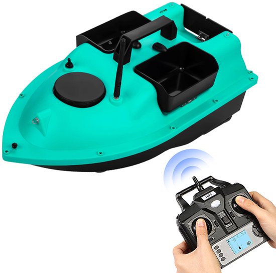 GPS Voerboot 40 Punten - 3 Bakken - 2kg Draagvermogen - 500m Afstandsbediening - Automatisch Retour - Directe Navigatie - Dubbele Motor - Voor & Achterlicht - 12000mAh - Draagtas - Vissen