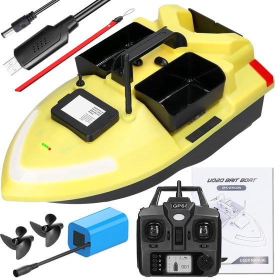 GPS Voerboot – 500 m Bereik – Automatische Terugkeer – Met Fishfinder – Voor Karpervissen