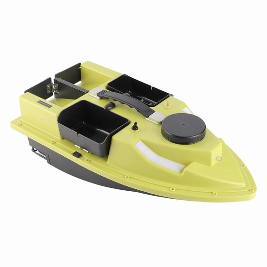GPS Voerboot 500m 4 Bunkers – 99 Voerpunten – Intelligente LED – Automatische Koersherstellling – 2kg Laad – 12000mAh Accu – Geel