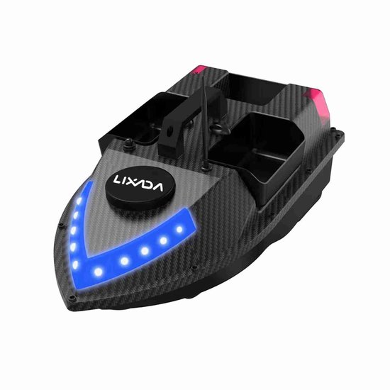 GPS Voerboot 500m Afstandsbediening – 99 Waypoints – 12000mAh Accu – Drievoudige Voerbak – 7 Kleuren LED-verlichting – Waterdicht van Merkloos