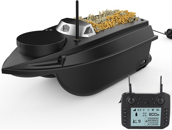 GPS Voerboot 800m 3kg Laad – 9 Visplekken 180 Punten – Dubbele Motor 15km/u – Automatische Cruise/Terugkeer – Koersherstellling – Elektronische Omheining – 20000mAh Accu
