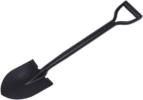 Graafschop met comfortabele D-grip, tuinschep, zware schop voor off-road rijden, kamperen, tuinieren, strand, graven vuil, zand, modder en sneeuw (rond)