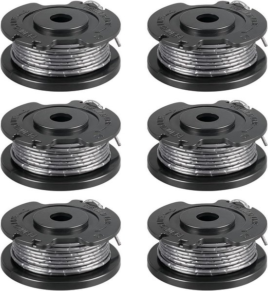 Grastrimmer Spoel Vervanging 0.065"/1.65 mm 4.9 m - Geschikt voor Bosch ART 23 SL, EasyGrassCut 18, 23, 26 - 6 Stuks