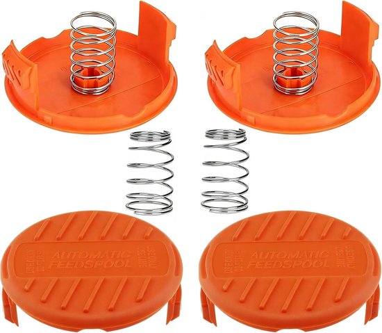 Grastrimmer Spoelafdekking Geschikt voor Diverse Modellen, Inclusief RC-100-P, A6481 en A6485, 4 Caps en 4 Veertjes, Ideaal voor Tuinonderhoud en Grondverzorging
