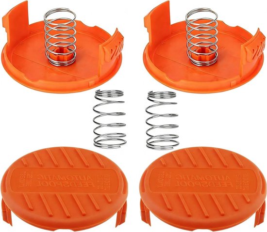 Grastrimmer Spoelkap Geschikt voor Diverse Modellen, Inclusief 4 Caps en 4 Veertjes, Ideaal voor Tuinonderhoud en Efficiënt Grasmaaien