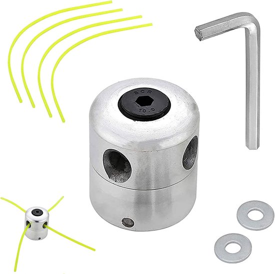 grastrimmerkop, trimmerkop spoelset met 4 lijnen maaierkabel, montageschijf en moersleutel, bosmaaier accessoires, strotouw voor grastrimmer