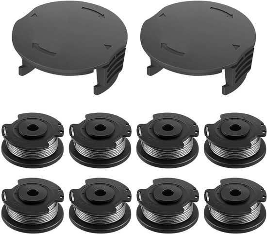Grastrimmerspoel 8 stuks, compatibel met Bosch EasygrassCut 18 23 26 SL, nylon draadspoelen, 1,6 mm 6,1 m reservespoel voor grastrimmer en tuinonderhoud van Merkloos