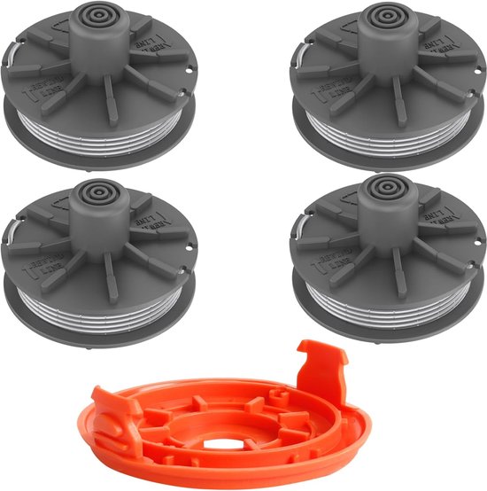 Grastrimmerspoel voor Gardena 5307-20, 6,1 m x 1,65 mm draadtrimmerspoel voor Gardena EasyCut ComfortCut PowerCut SmallCut grastrimmer (4 spoel + 1 deksel)