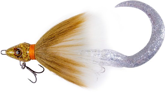 Grayton Buck-Bug Bucktail Jig L Gold Squirrel 24cm (85g) - Shad van Merkloos