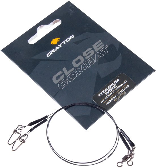 Grayton Close Combat Titanium Wire Leader 7-Strand 40cm 45lb (2 Stuks) - Roofvis Onderlijn