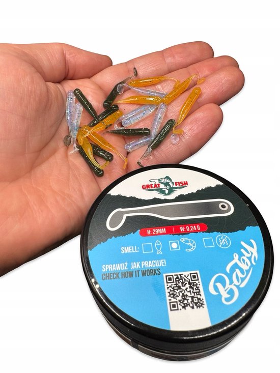 Great Fish GF1 Baby Gummen - Garnalen Geur - 29mm - 21 stuks van Merkloos