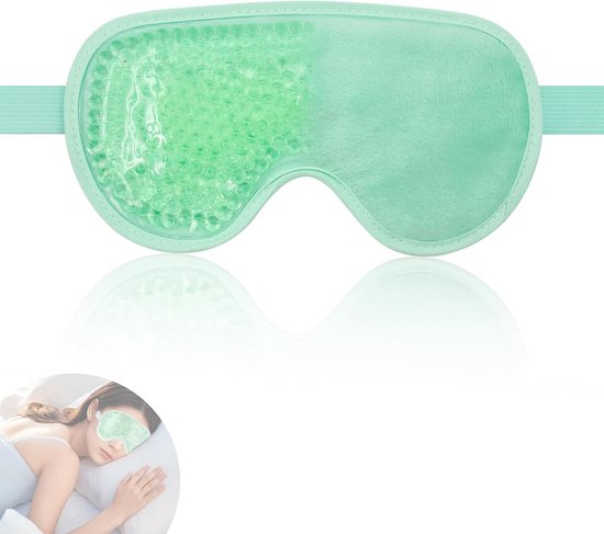 Green Cooling & Hot Therapy Oogmasker - Herbruikbare gel kralen kompres voor gezwollen ogen, donkere kringen, hoofdpijn, droge en gezwollen ogen, kalmerende oogbedekking