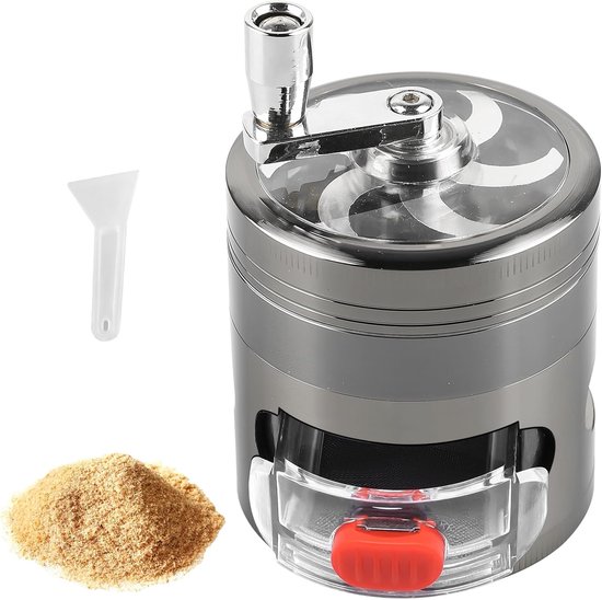 grinder met handslinger om zout te malen, kleine molen met lade van zinklegering, metalen molen 60 mm, om zout te malen, 6-delige set