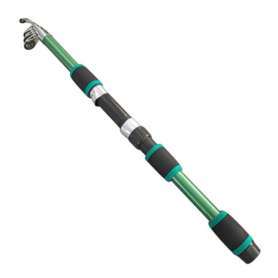 Groene zwarte werphengel unisex ultra harde glasvezel hengel draagbare lange afstand vis hengel snelle actie ergonomische handgreep geschikt voor zoutwater en zoetwater vissen