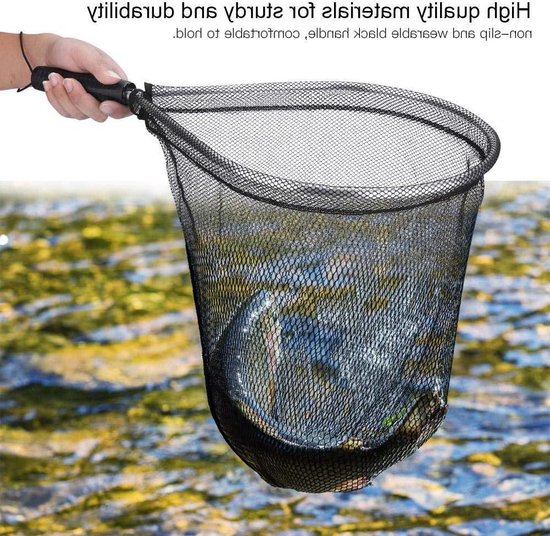 Großes Fang- und Fangnetz mit bequemem Griff zum Fliegenfischen Kajakfahren - Fischernetz Fischkescher van Alomejor