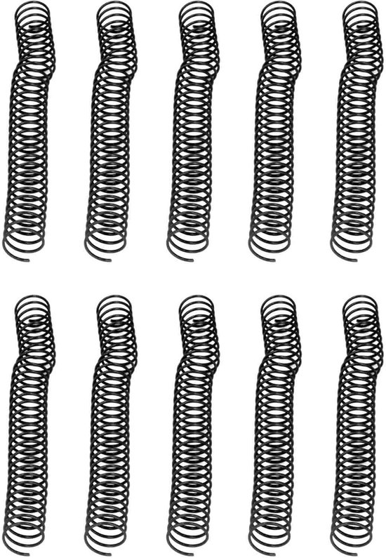 Grote capaciteit spiraalbindingspoelen, 10 stuks, ideaal voor documenten en presentaties, zwart