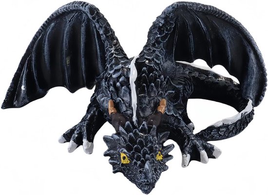 Grote hurkende draak sculptuur draak bewaker beeldjes hars tuin standbeeld outdoor gothic decoratie voor patio gazon waterspuwer