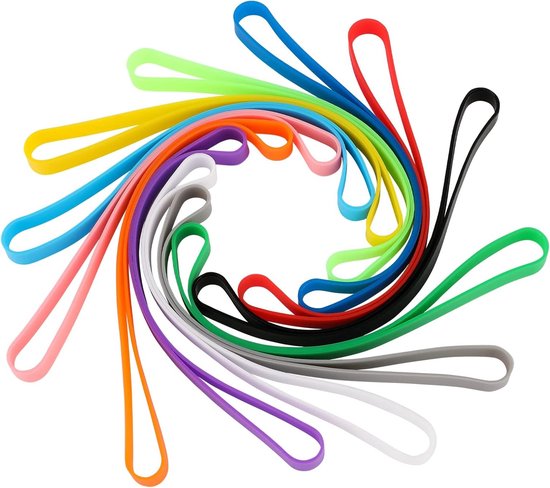 Grote Kleurige Siliconen Rubber Bands - 12 Stuks Elastische Bands voor Kantoor, Boeken, Kunst en Oefeningen van Merkloos