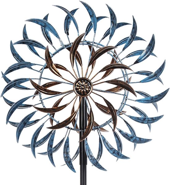 Grote Outdoor Metalen Windmolens, 360° Kinetische Wind Sculpturen & Spinners voor Tuin, Erf, Gazon, Patio Decoraties, 163 x 40 cm