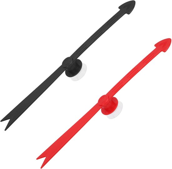 Grote Pijl Spinner 2Pc - Zwart Rood - Afneembaar Kunststof - Voor Spelletjes en Feestjes - ShopVlot