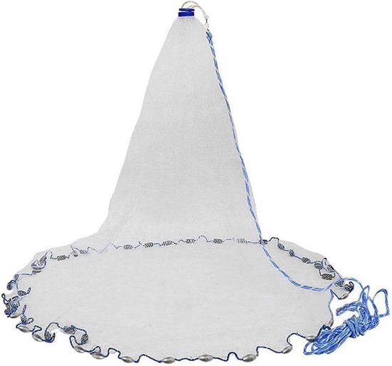 Grote Werpgarnnet - 3 M - 5/8 Inch Nylon Visnet met Loodzware Bodem