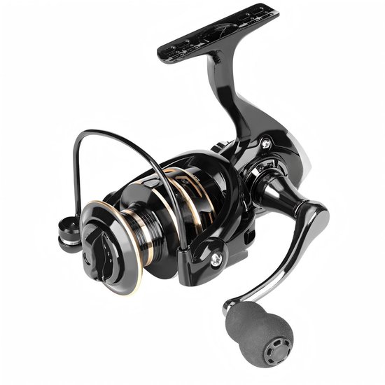 Gsedaox-Hengelsport-Vismolens-Verzegelde Spinmolen Van Koolstofvezel Voor Zout En Zoetwater–Overbrengingsverhouding 5.2:1–Zwart En Goud-AC 6000 van Merkloos