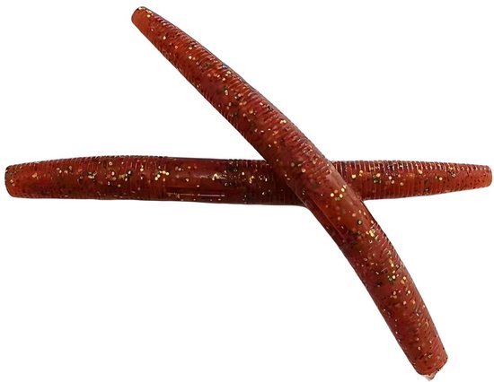 Gsedaox-Kunstaas-Zachte kunstaas-Kunstaas Wormen-16 Stuks Realistische Zachte Geurende Aaswormen MetToegevoegd Zout-14CM Lang-Bruin
