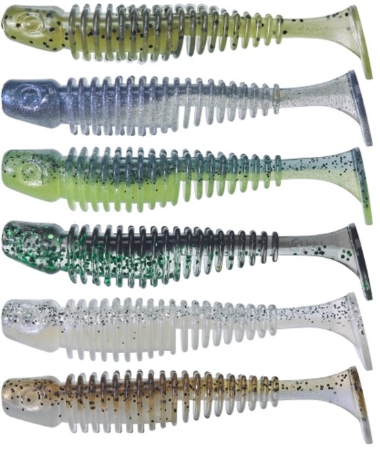 Gunki Tipsy SXL Clear Water Box Shads 7.6cm (4.10g) (120 Stuks) - Shad van Merkloos
