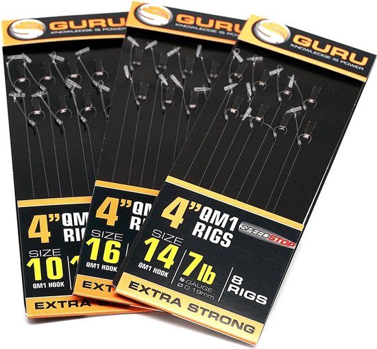 Guru 4’’ QM1 Feeder Speed Stop Barbless-Eyed (8pcs) - Maat : Haak 10 - 0.19mm