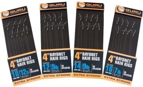 Guru 4’’ Super MWG Feeder Bayonet Rig Barbless - Eyed (8 pcs) - Maat : Haak 10 - 0.19mm van Guru