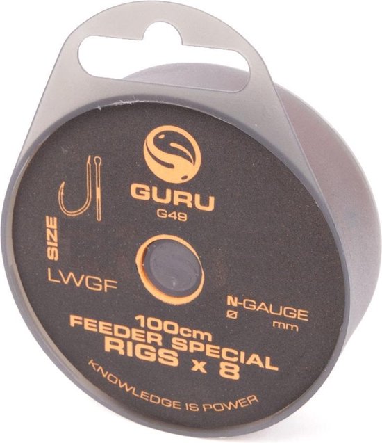 Guru LWGF Feeder Special Rig - 100cm - Haakmaat 20 - Grijs van Guru