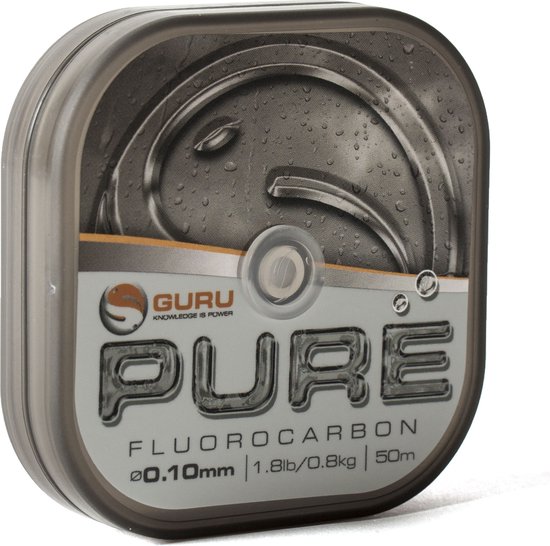 Guru Pure Fluorocarbon - 0.10mm - 50m - Transparant van Guru