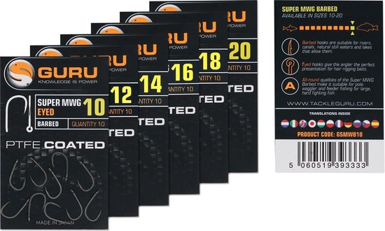 Guru Super MWG Eyed - Barbed (10 pcs) - Maat : Haak 18