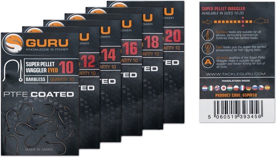 Guru Super Pellet Waggler Eyed Barbless #14 van Merkloos