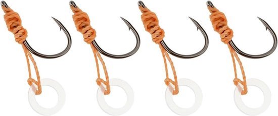 - Haak Haar Rig Voor Karper Vissen - Accessoires - Pre-Gebonden - Rigs - Karper - 4 stuks - Geschikt voor Vissen - Camouflage Kleur.