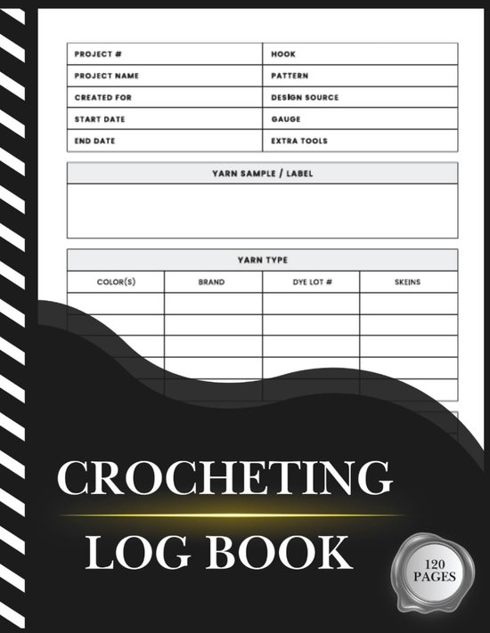 Haak Logboek - Project Planner - Projecten Bijhouden - Meer Dan 100 Projecten - 8.5 x 11 Inch - Mat