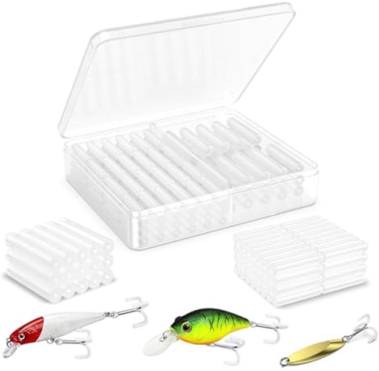 Haakbeschermers - Beschermers Voor Dregjes - Voorkomt Verwarring En Prikwonden - Veilig Transport Voor Kunstaas - Siliconen Voor Maat 1 Tot 12 - Set Van 130 Stuks Met Opbergdoos - Voor Hengelen Met Kranks en Lepels van Merkloos