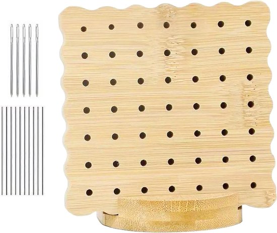 Haakblokkeerplank - Blokkeren Haken Hout - Handwerk Projecten - Inclusief 30 Stiften - Groot 23.5x23.5cm - Natuurlijk Hout