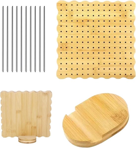 Haakblokplank - Blokkeerplank haken - Projecten afwerken - Stabiliserende basis - 19.4 x 19.4 cm - Bruin