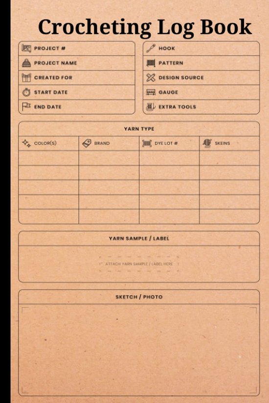 Haaklogboek: Haakjournal voor Projectplanning, 6"X9", 120 Pagina's van Merkloos