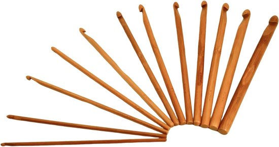 Haaknaalden set met houten handvat, 12-delige breinaalden en haaknaalden voor haken en breien van Merkloos