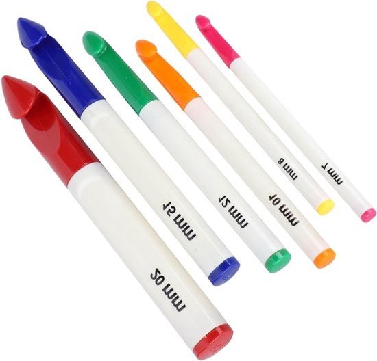 Haaknaalden set voor beginners - 6 verschillende maten van 7.0mm tot 20mm, sterk en duurzaam voor haken en creatieve projecten