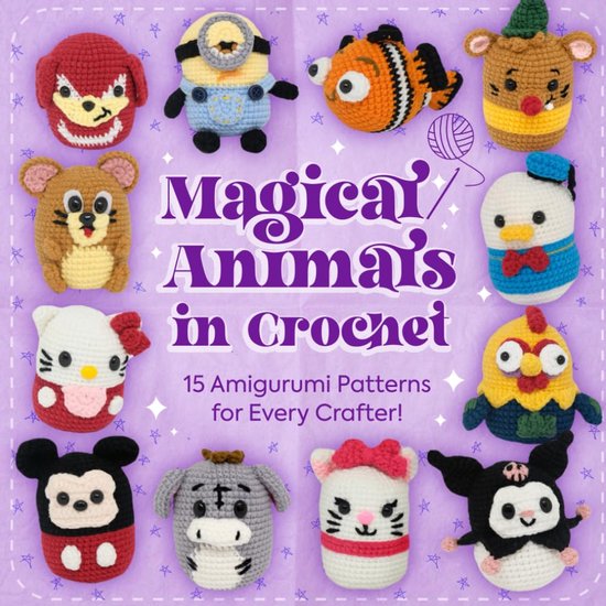 Haakpatronen Boek - Amigurumi Dieren - Hobby Creatie - 15 Magische Ontwerpen - 21.59 x 21.59 cm van Merkloos
