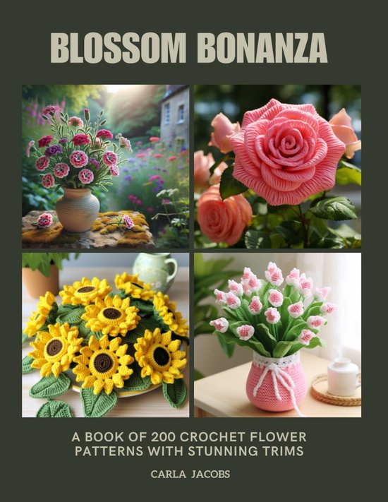 Haakpatronen Boek - Bloemen Decoraties - Creatief Haken - 200 Patronen Inclusief - 21.6 x 2.3 x 27.9 cm