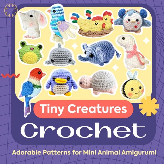 Haakpatronen Boek - Mini Dieren Haken - Amigurumi Maken - Schattige Ontwerpen - 21.59 x 21.59 cm