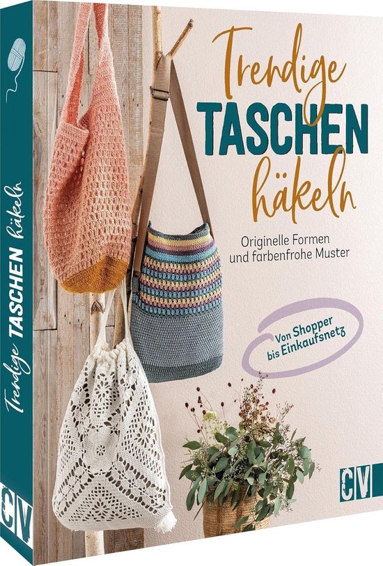 Haakpatronen Tassen - Originele Vormen - Zelf Maken - Kleurrijke Patronen - 19.7 x 1.2 x 22.8 cm van Merkloos